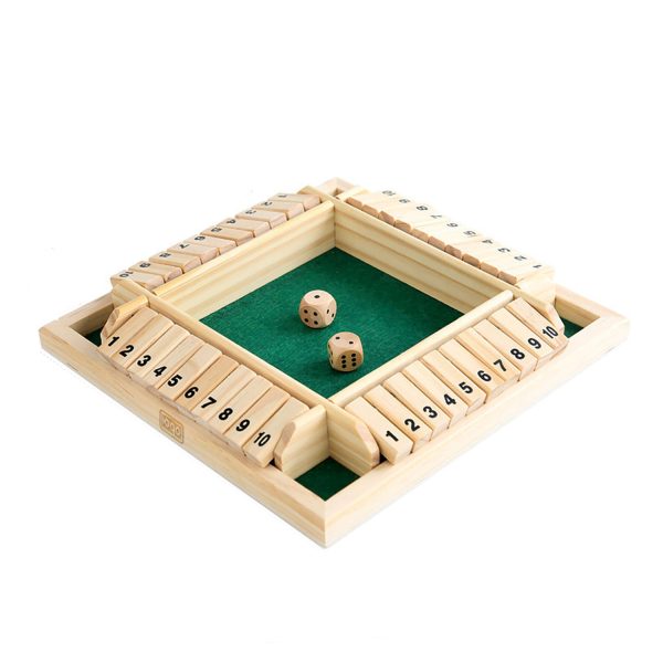 4-Player Shut The Box Dice Board Game