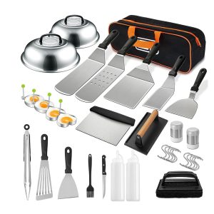 34-piece BBQ stainless steel barbecue tool set