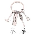 Screwdriver And Wrench Shaped Stainless Steel Keychain