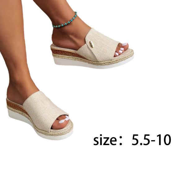 Solid color platform sandals for women