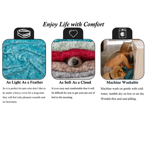 Macevia Fluffy Fleece Pet Blanket