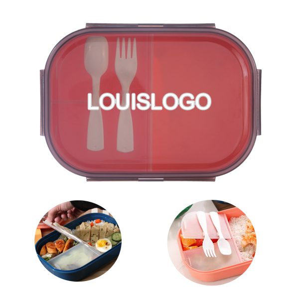 Three Compartment Plastic Lunch Box Kit