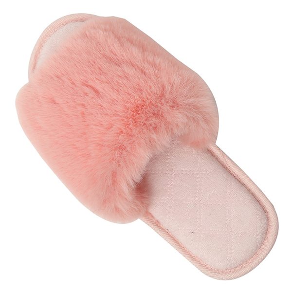 Women's Large Size Indoor Rabbit Fur Cotton Slippers