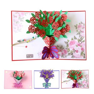 3D Pop-Up Flower Card for Teacher’s Day, Birthday Gift