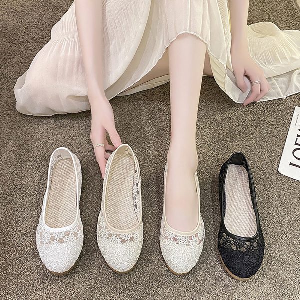 Women Floral Lace Ballet Flats