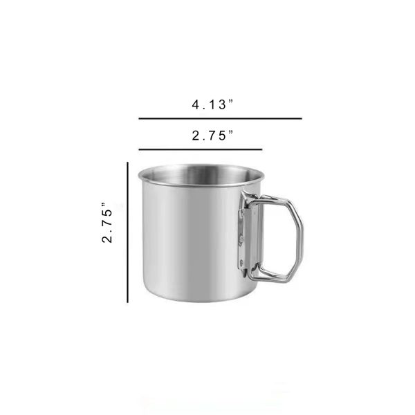 4-in-1 Folding Handle Drinkware Metal Camping Mug