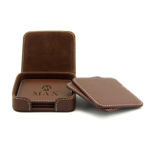 PU Leather Insulated Coaster Set