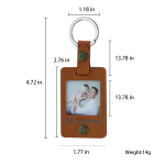 Custom Photo Frame Holder Gift Personalized Leather keychain