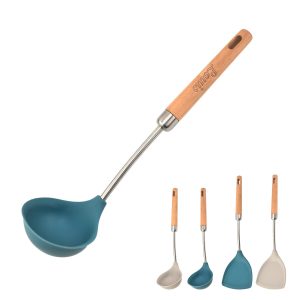 Silicone Shovel Or Spoon with Wooden Handle