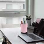 Large capacity desktop stationery storage bin