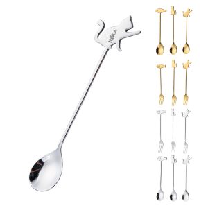 Cat Coffee Spoon and Fork Set