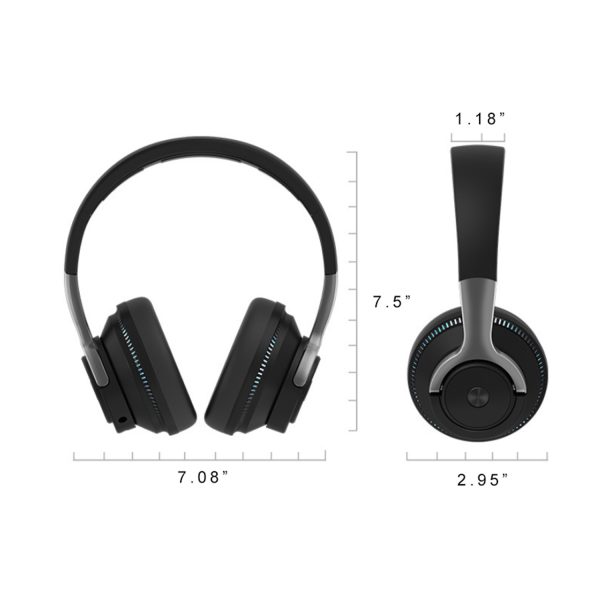 Headworn Bluetooth earphones with LED breathing light