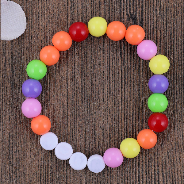 Colored Acrylic Round Bead English Letter Bracelet