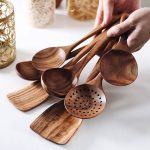 Acacia wood pot shovel spoon set