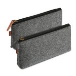 Simple Gray Square Felt Pouch Storage Pencil-case