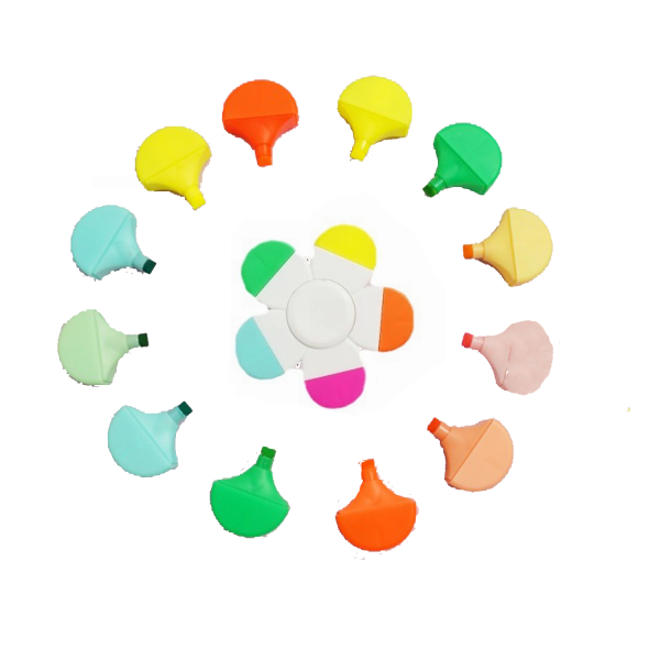 Flower Shape Highlighter Spinner markers