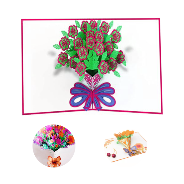 3D Pop-Up Flower Card for Teacher’s Day, Birthday Gift