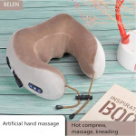 Portable U-shaped massage pillow