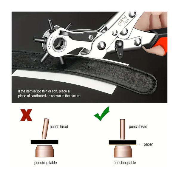 Multi-function belt punch