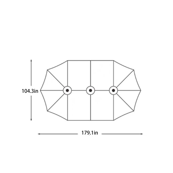 15 ft Outdoor solar parasol