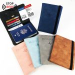 RFID PU Leather Multifunctional Passport Travel Wallet