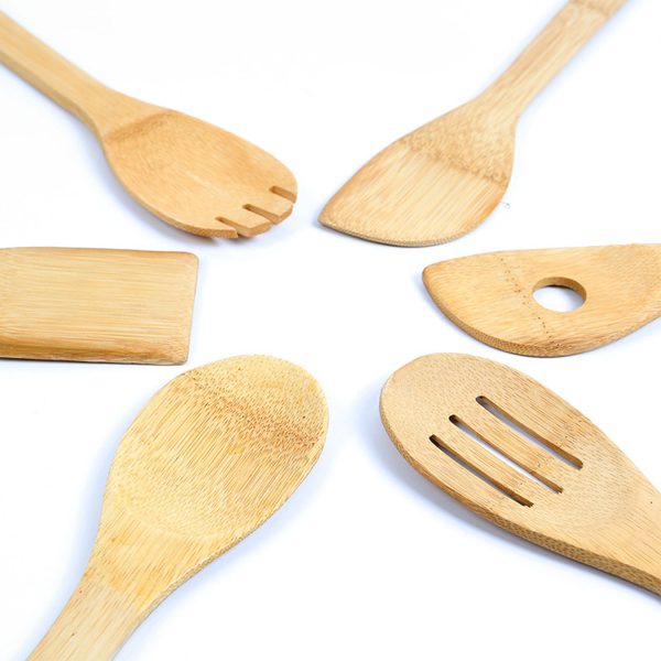 6pcs Bamboo Spoons Spatula Kitchen Utensils