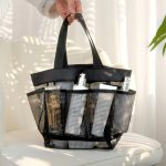 Vacation Essentials Pockets Foldable Mesh Beach Bag