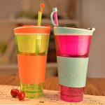 Travel Snack & Drink Cup With Straw