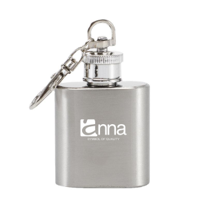 1 OZ Pocket Wine Flask with Keychain