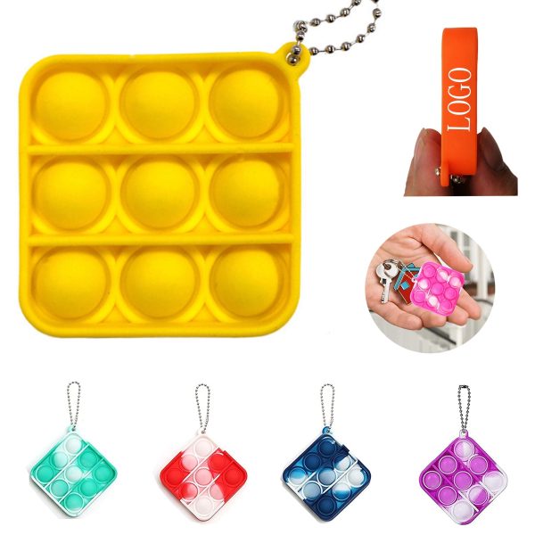 Square Pop Bubble 
Fidget Key Ring