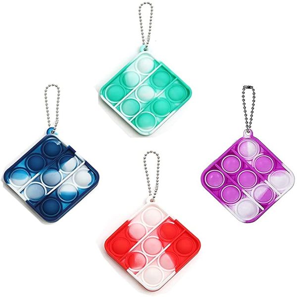 Square Pop Bubble 
Fidget Key Ring