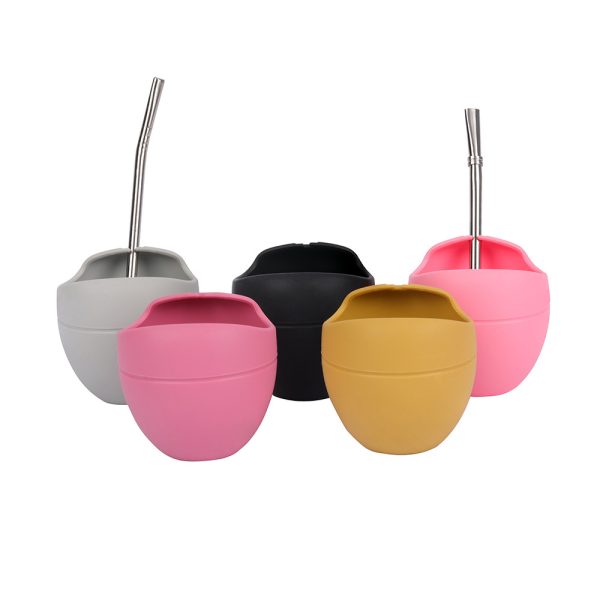 Silicone Argentina Maté Foldable Tea Cup With Straw