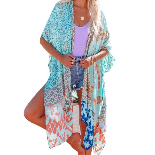 Chiffon Printed Beach Sunscreen Blouse