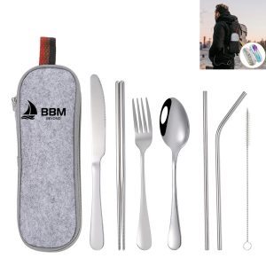 Portable Stainless Steel Tableware Set 8 Pieces