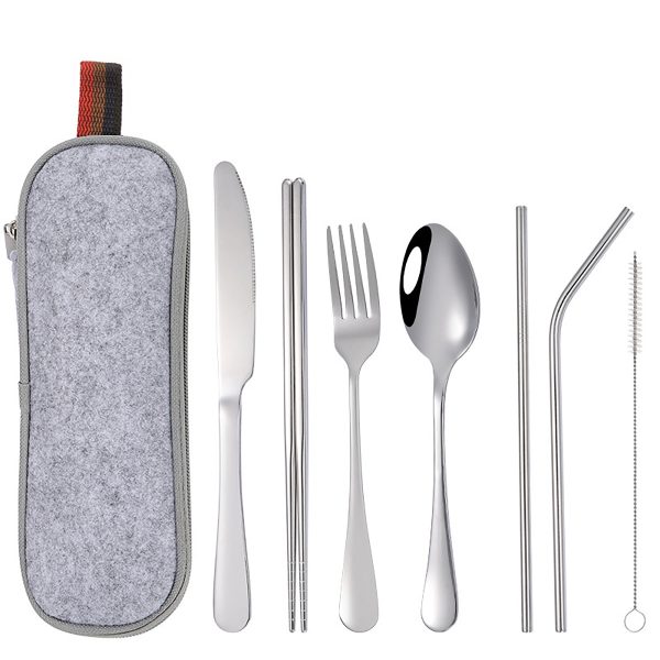 Portable Stainless Steel Tableware Set 8 Pieces