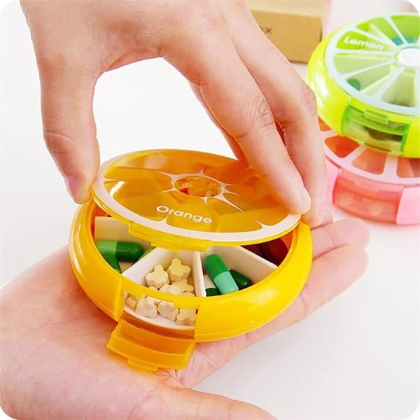 Portable Rotating 7 Day Weekly Pill Organizer