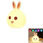 Cute Rabbit Multi-Color Silicone Nursery Night Light