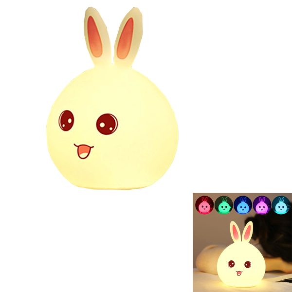 Cute Rabbit Multi-Color Silicone Nursery Night Light