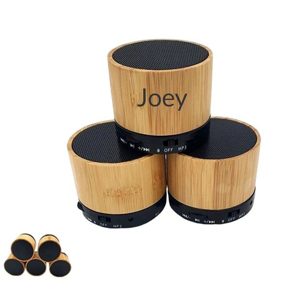 Solid Hand Carved Bamboo Wood Bluetooth Portable Speaker