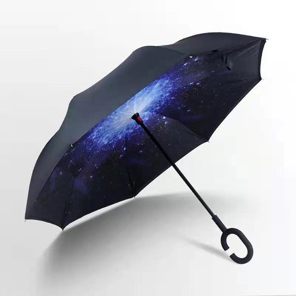 Windproof Double Layer Folding Inverted Umbrella