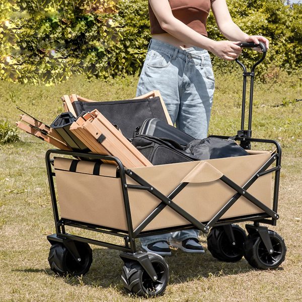 Folding Khaki Camping Trolley