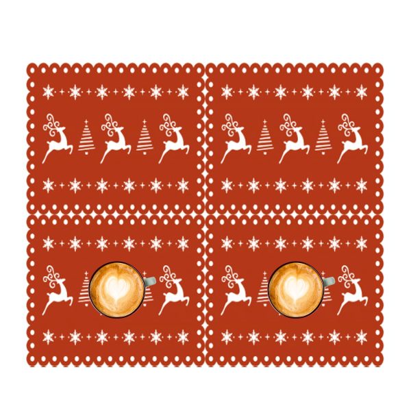 Christmas Felt Guest Mat Coaster Set