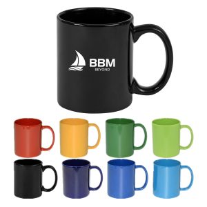 11 Oz Colored Stoneware Mug With C-Handle