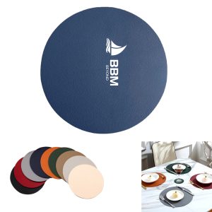 12'' Round Leather Placemat