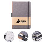 A5 Hard Leather Business Notebook With Elastic Band Side