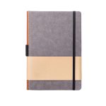 A5 Hard Leather Business Notebook With Elastic Band Side