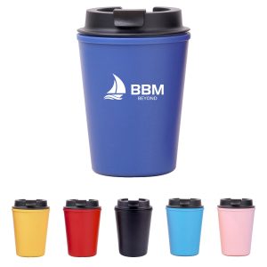 Double Layer Plastic Coffee Cup With Lid