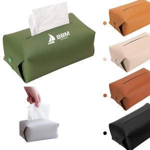 Modern Pu Leather Tissue Box Holder Napkin Organizer