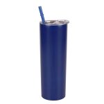 20Oz Stainless Steel Straight Slimming Cup With Straw