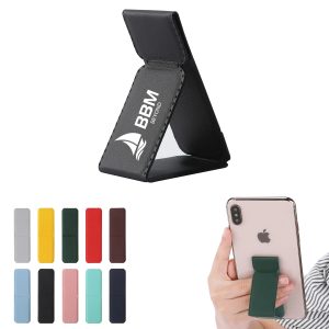 Pu Leather Functional Cell Phone Grip Stand